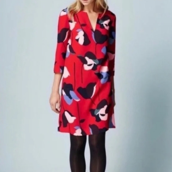 Boden Easy Notch red floral dress with pockets - Picture 1 of 12